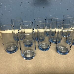 11 vintage Libbey Misty Blue 5” tall tumblers